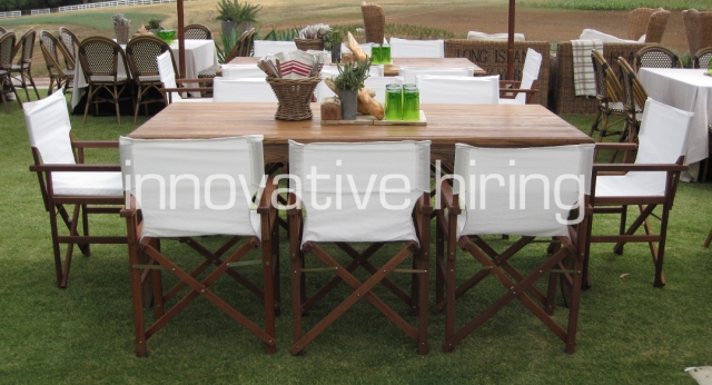 Features: Provincial Dining Tables with Director's Chairs
