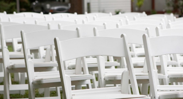 Features: White Padded Folding Chairs